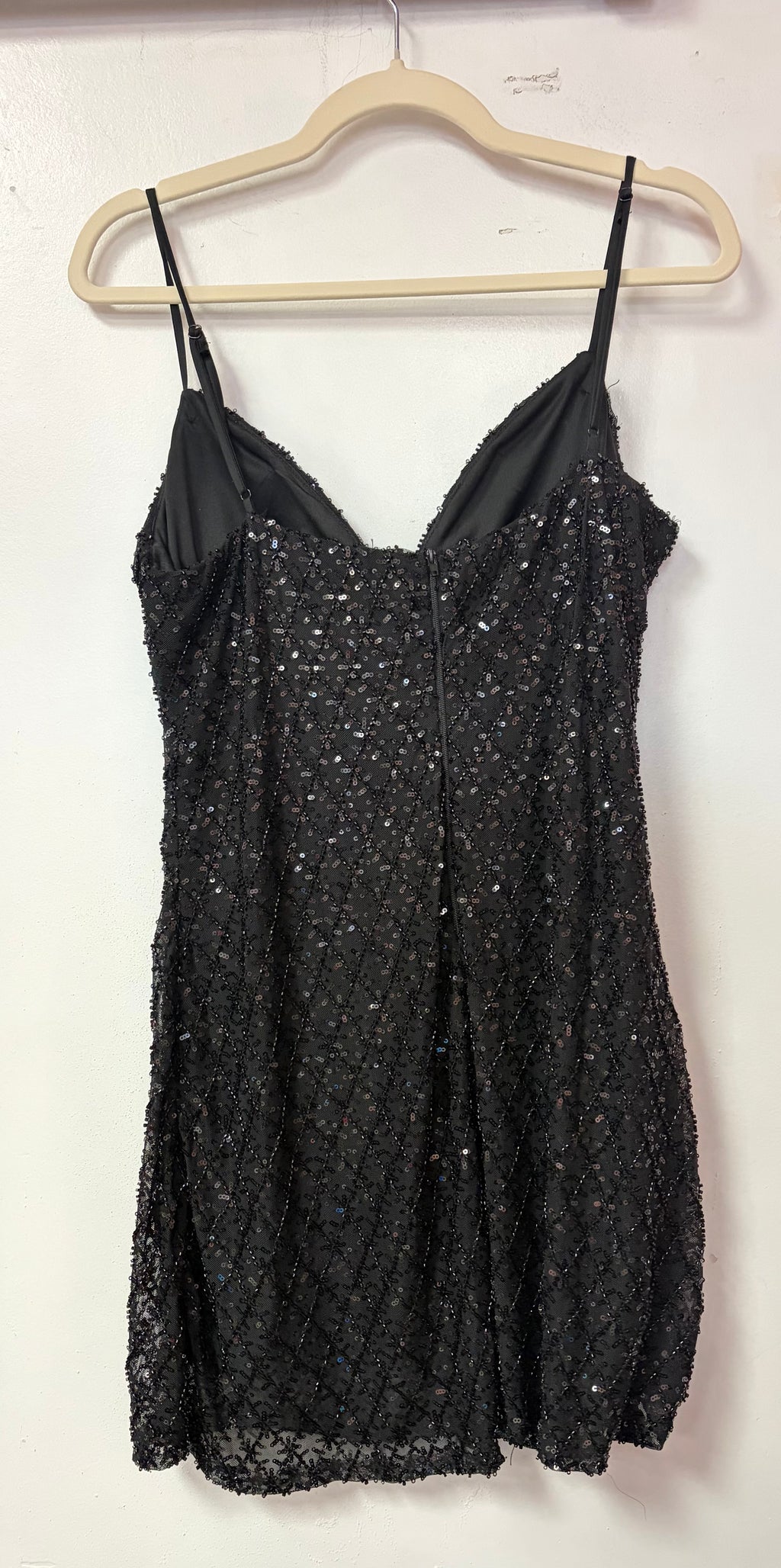 Alex & Sophia Black Beaded Mini Dress