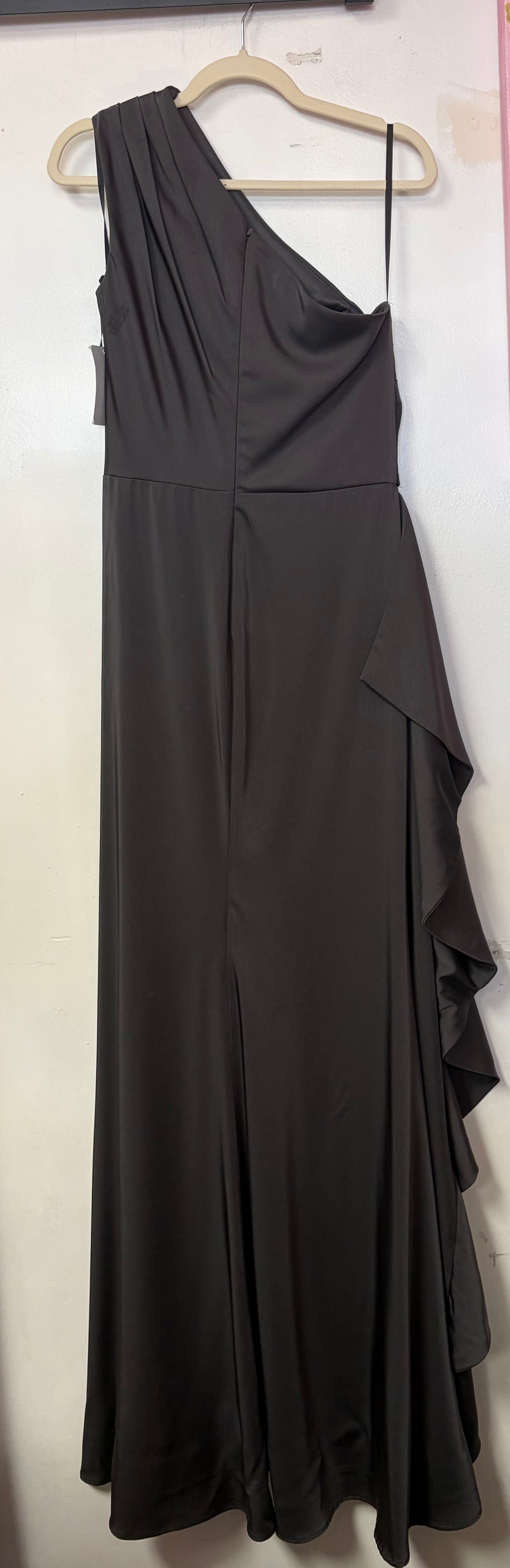 Alyce Paris 27624 Charcoal One Shoulder Draped Gown