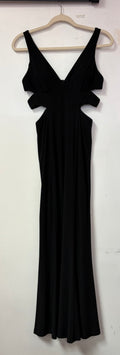Faviana 7541 Black V Neck Side Cutout Gown