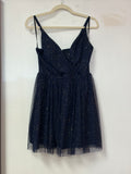 Windsor Navy Glitter Tulle Fit & Flare Homecoming Dress