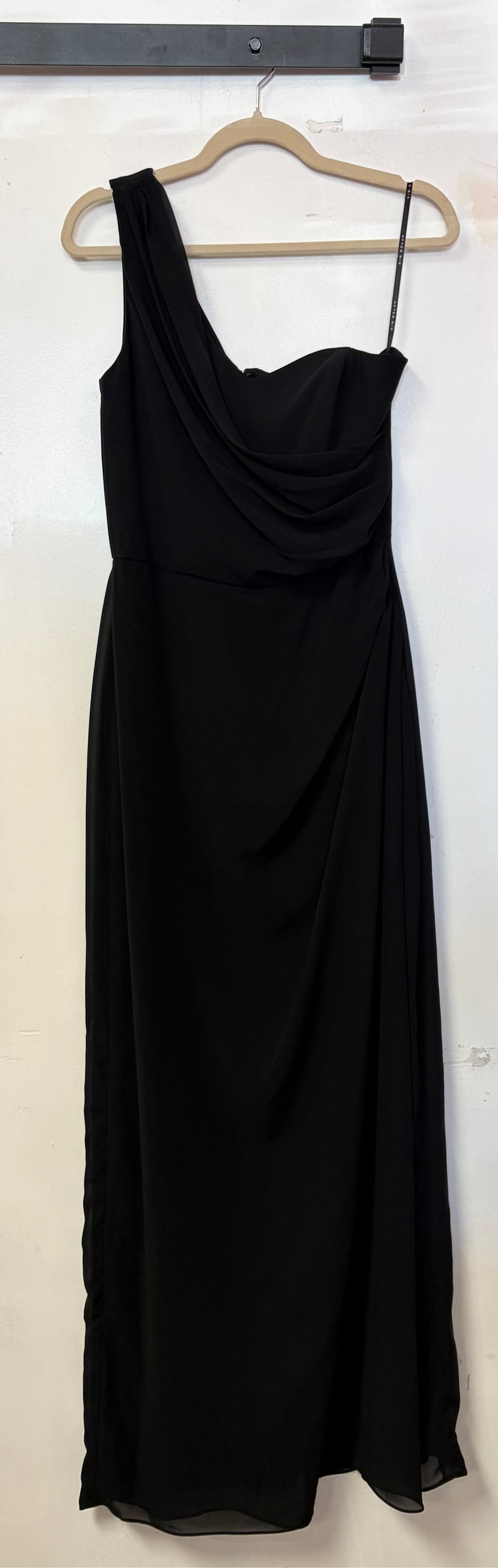 After Six Black Draped Neckline Gown