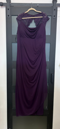 Xscape Deep Purple Lace Accent Formal Dress