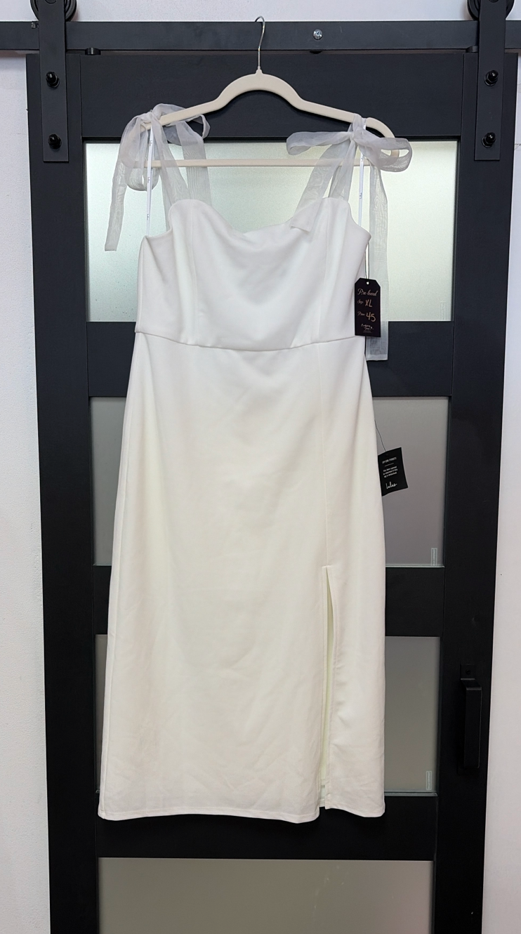Lulus Ivory Bow Strap Midi Dress