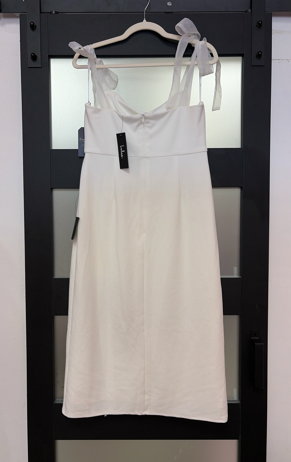 Lulus Ivory Bow Strap Midi Dress