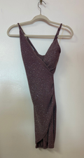 Speechless Mauve Glitter Wrap Cocktail Dress