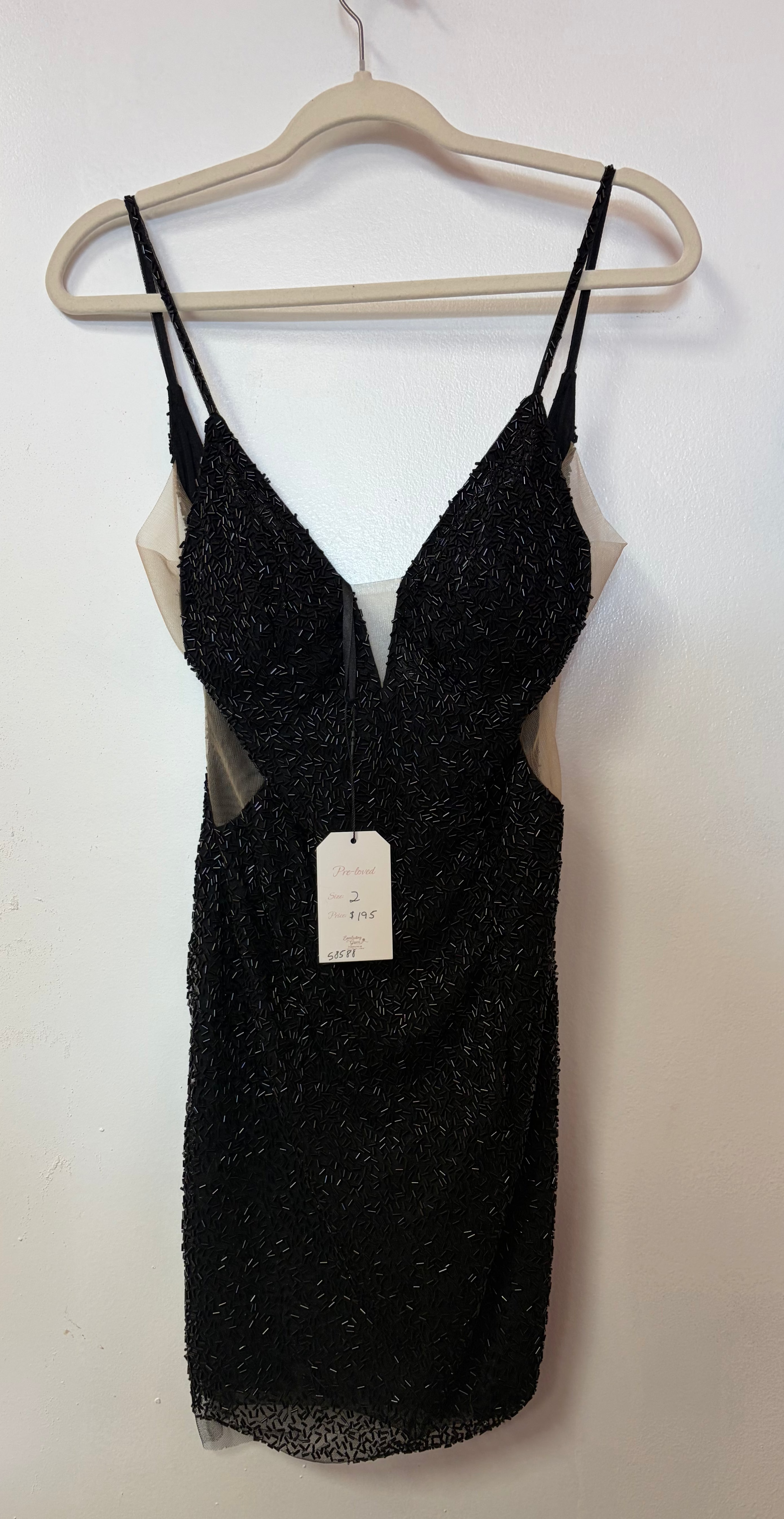 Jovani 58588 Black Beaded Cutout Cocktail Dress