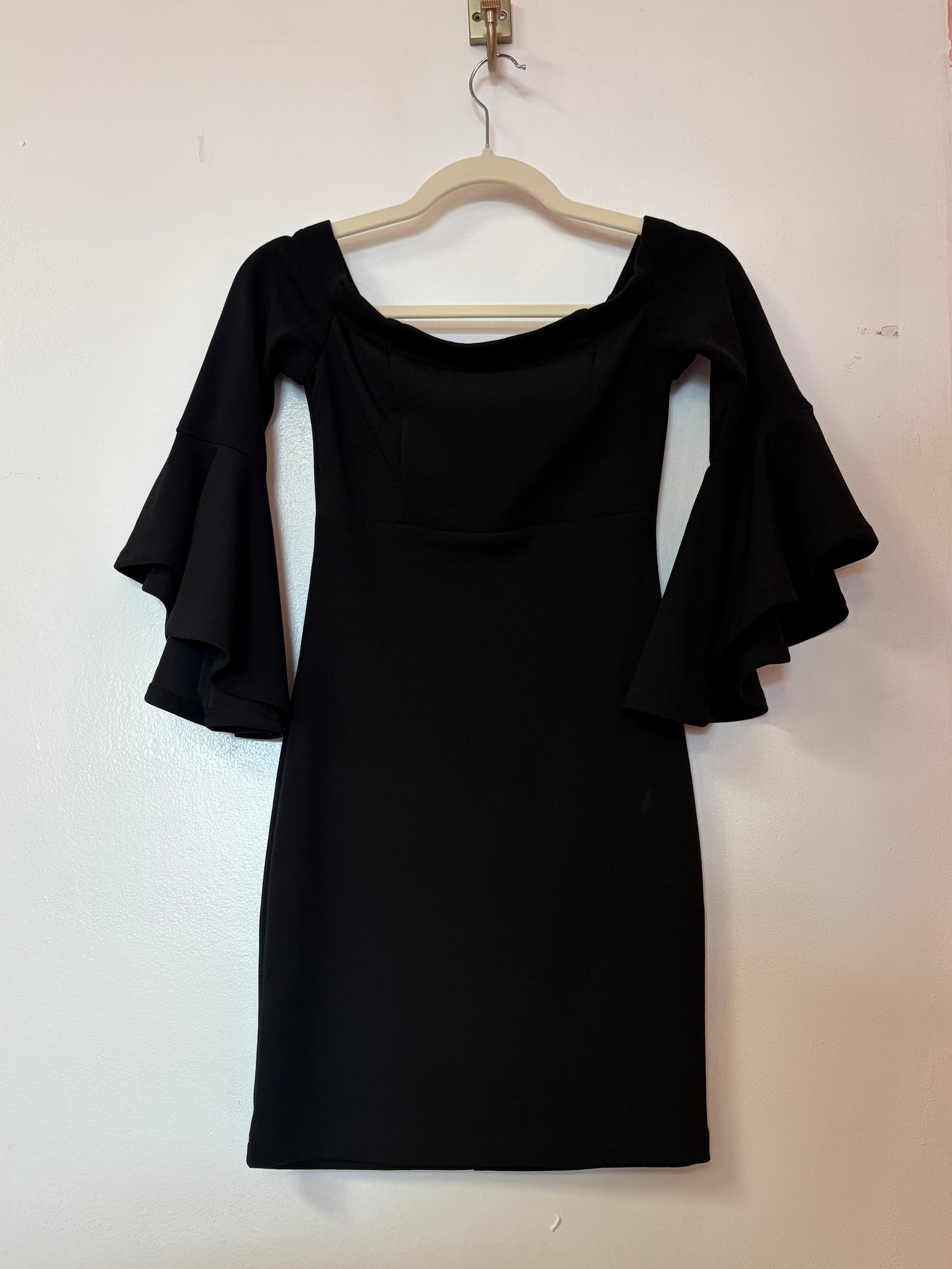 Teeze Me Black Bell Sleeve Mini Dress
