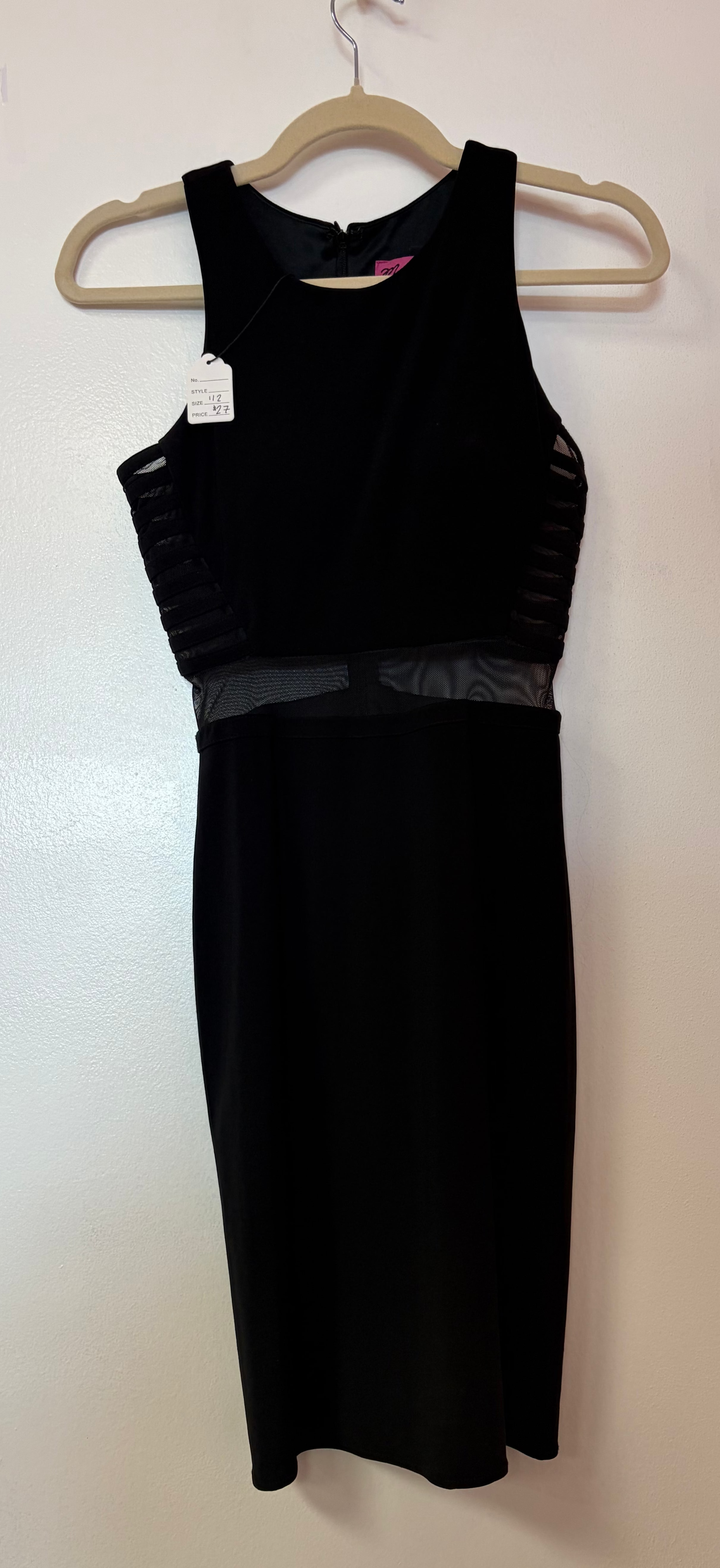 Morgan & Co Black Mesh Cutout Bodycon Dress