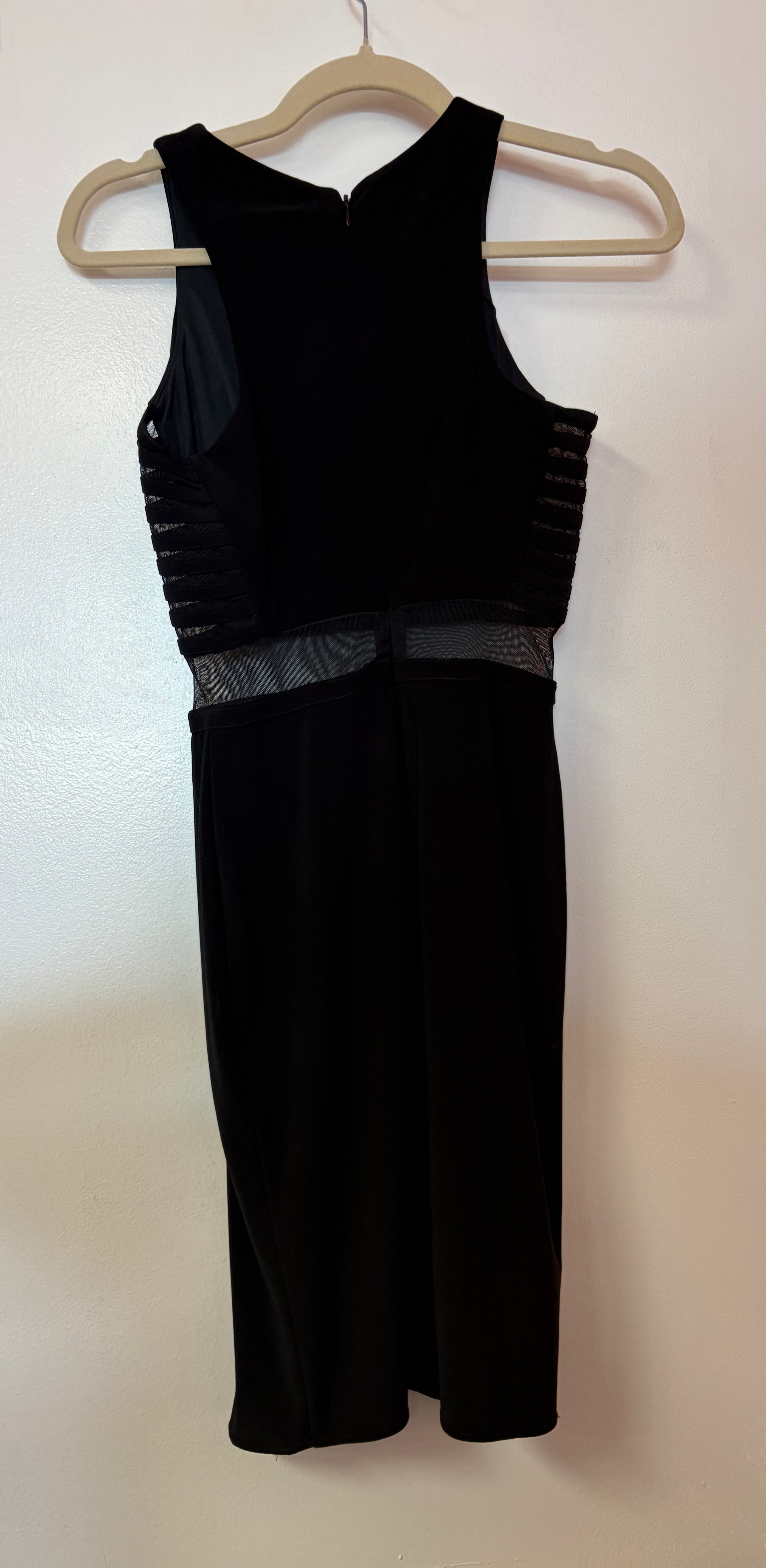 Morgan & Co Black Mesh Cutout Bodycon Dress
