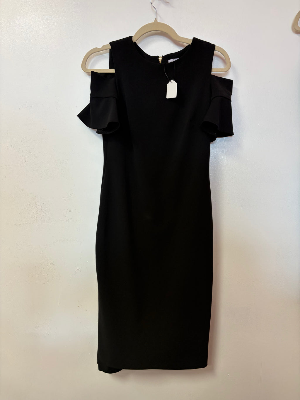 Calvin Klein Black Cold Shoulder Sheath Dress