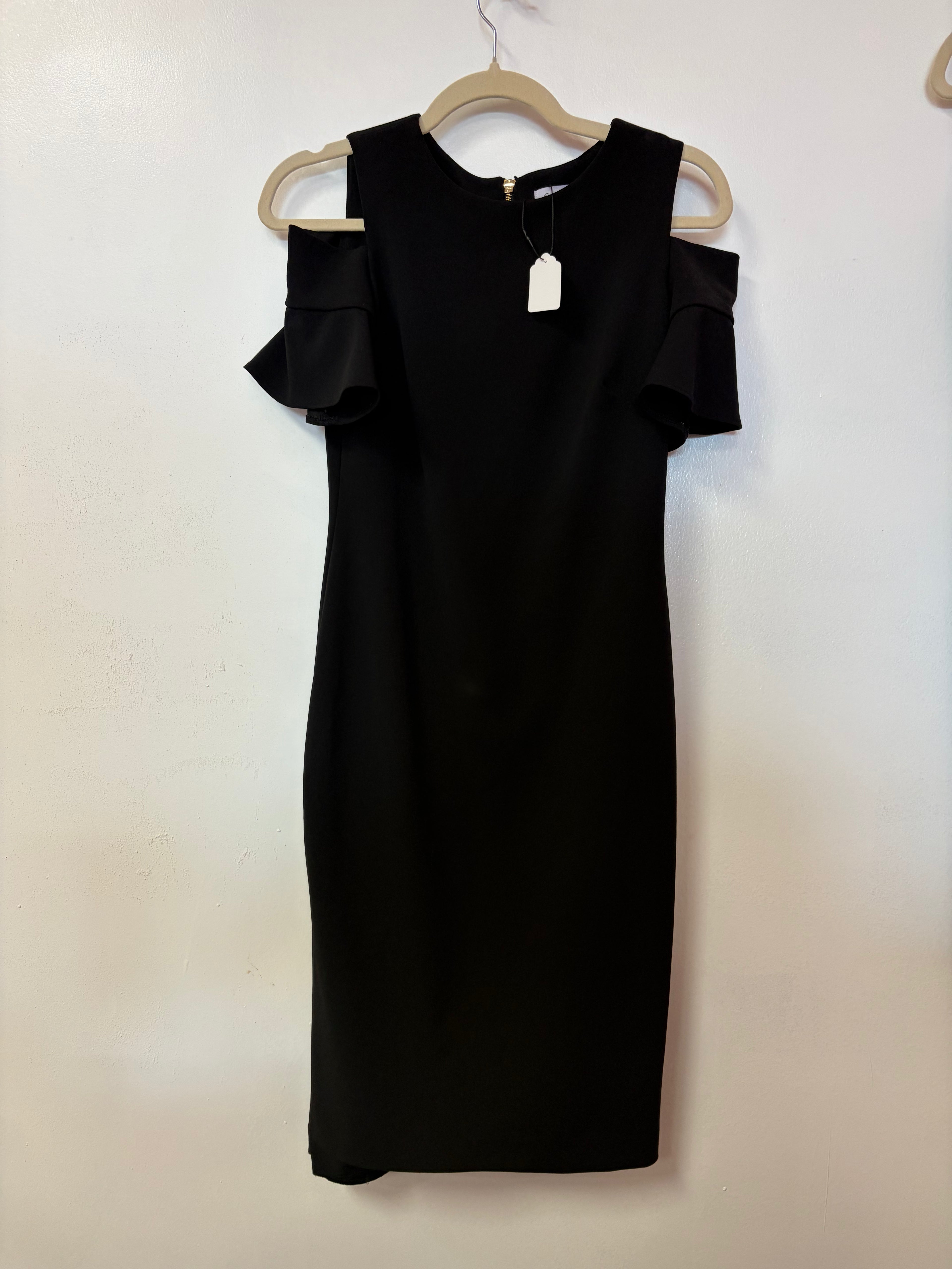 Calvin Klein Black Cold Shoulder Sheath Dress
