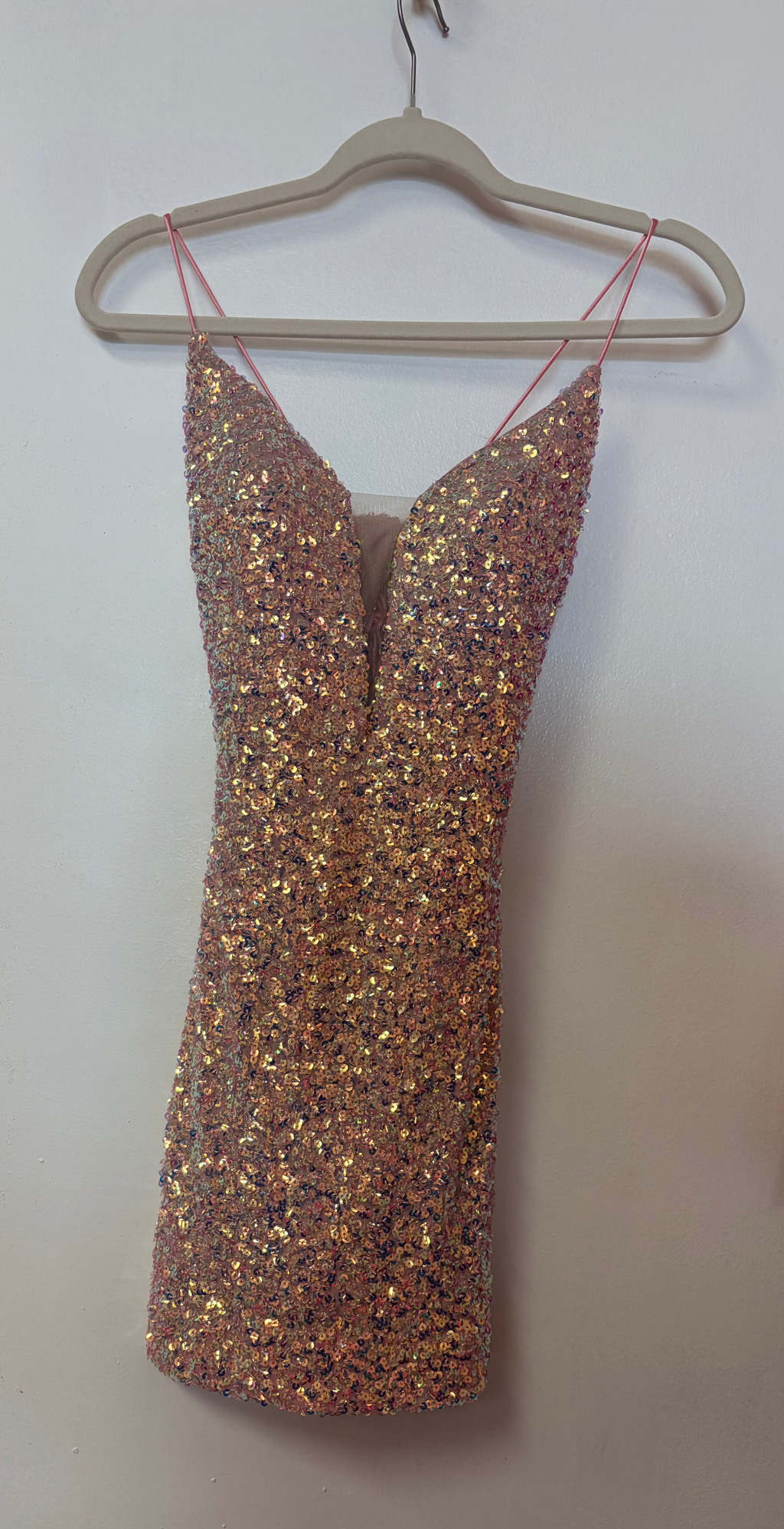 PromGirl Rose Gold Sequin Bodycon Homecoming Dress