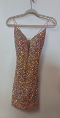 PromGirl Rose Gold Sequin Bodycon Homecoming Dress
