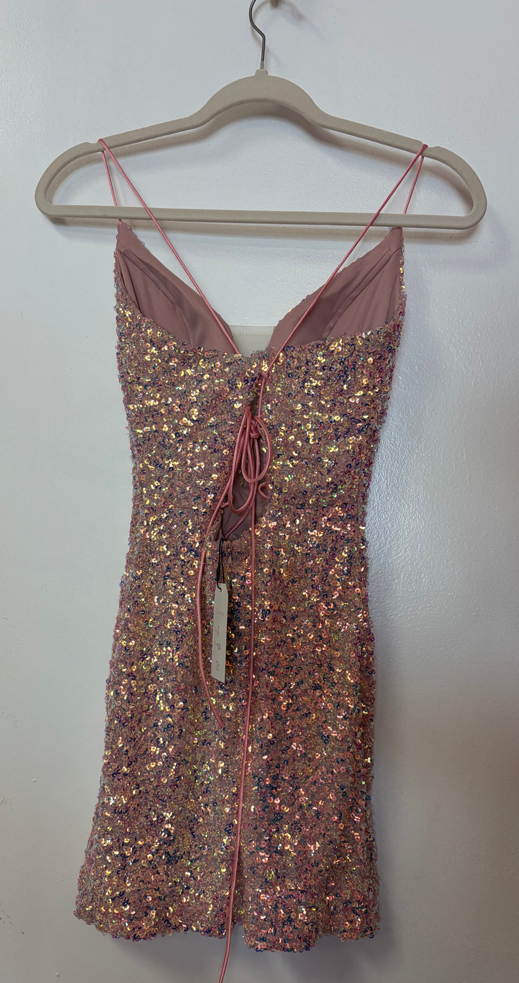 PromGirl Rose Gold Sequin Bodycon Homecoming Dress