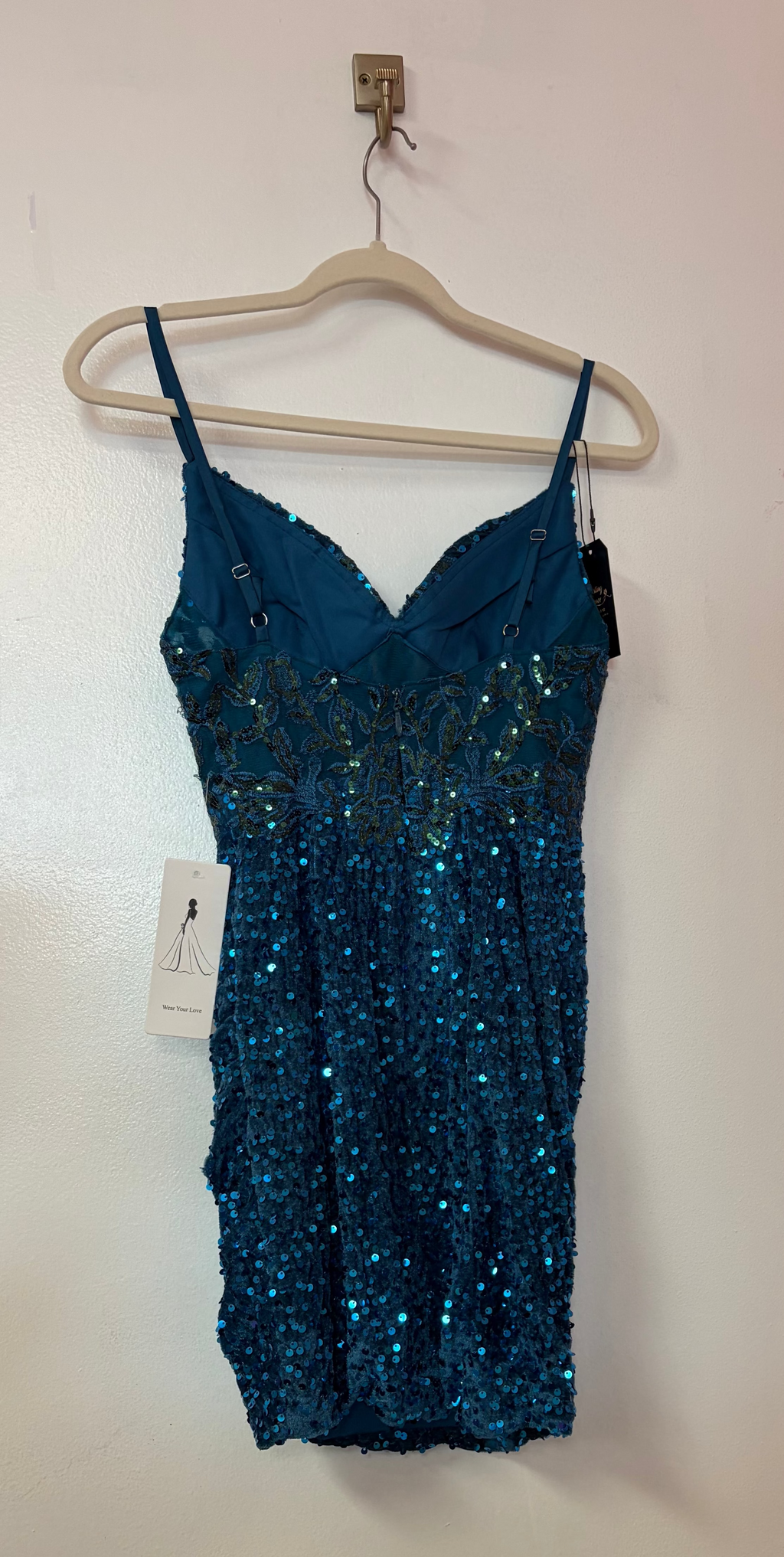 Wear Your Love Teal Sequin Ruched Bodycon Homecoming Dress