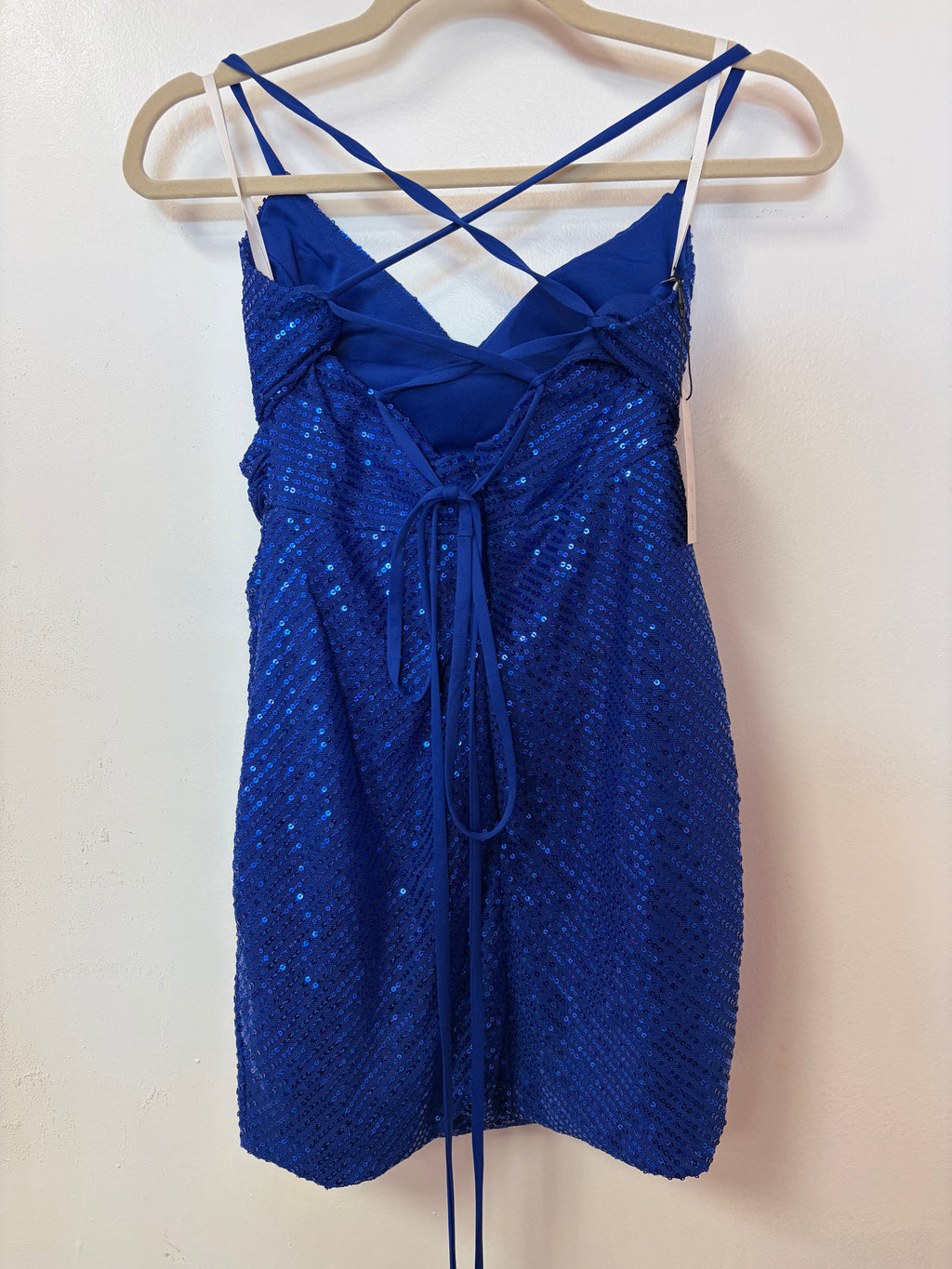 Sequin Ruched Bodycon Mini Dress – Royal Blue Homecoming