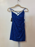 Sequin Ruched Bodycon Mini Dress – Royal Blue Homecoming