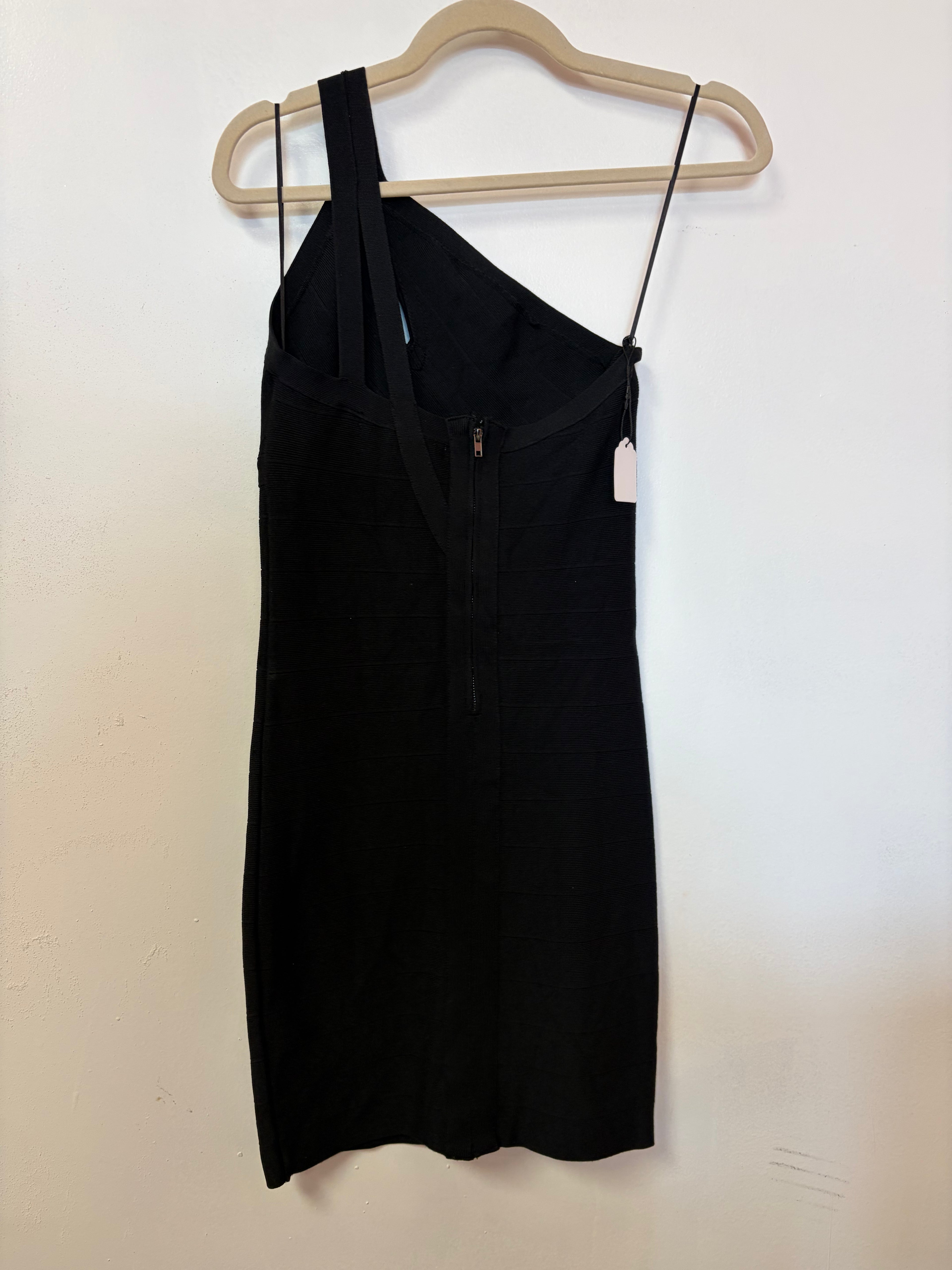 Guess Black One-Shoulder Bandage Bodycon Dress – Asymmetrical Cocktail Dress with Cutout Detail