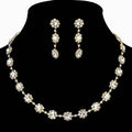 Diacly - Daisy Flower Rhinestone Strand Necklace Set