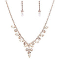 Diacly - Y Shape Marquise Circle Rhinestone Necklace Set