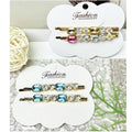 Diacly - 12pk Rectangle Crystal Deco Hair Grip Bobby Pin