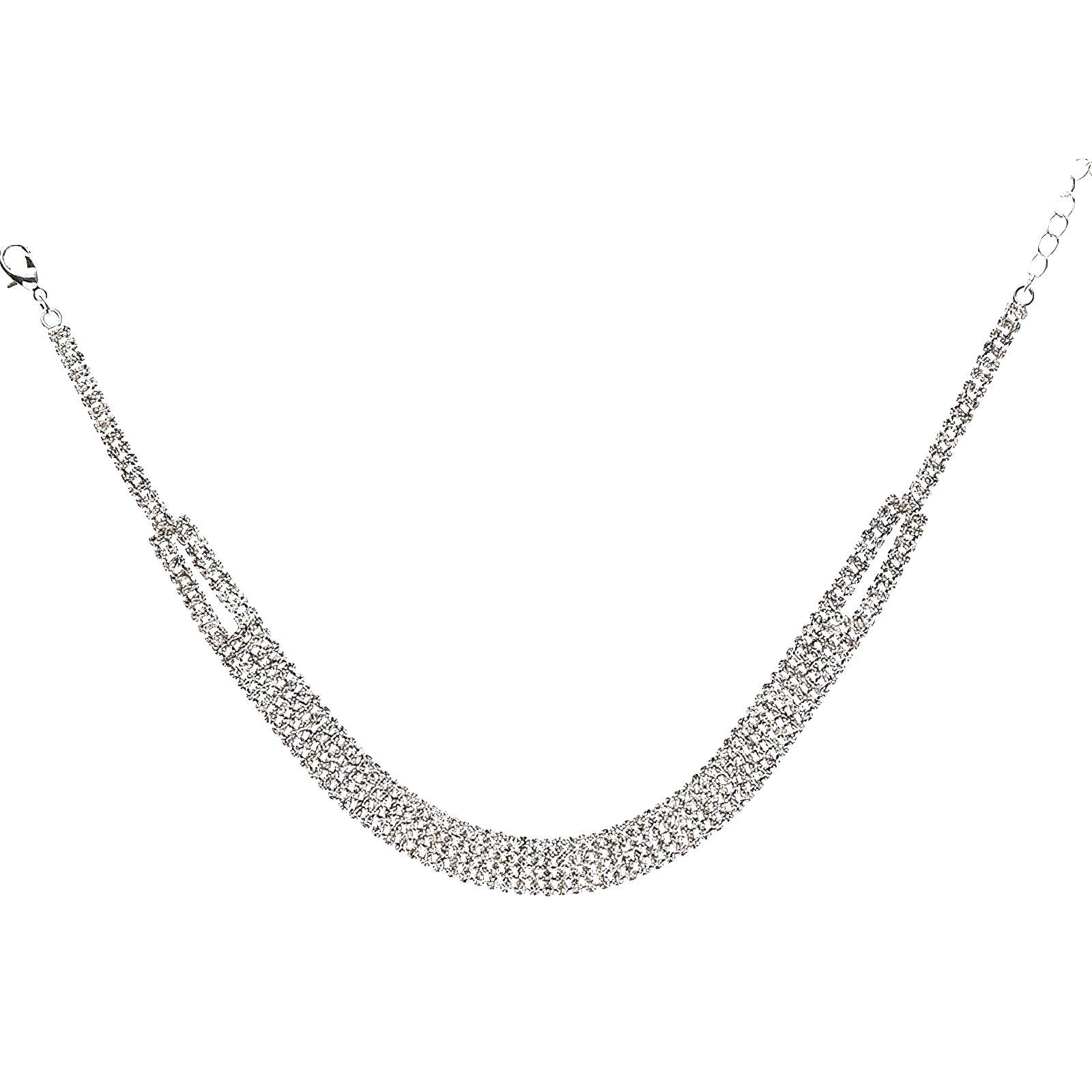 Diacly - 5 Lines Rhinestone Choker
