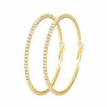 Diacly - 75mm Basic Sparkle Rhinestone Hoop Earrings